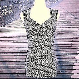 WHITE HOUSE BLACK MARKET graphic surplice top